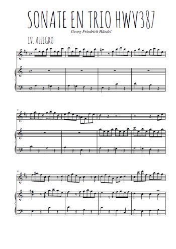 Téléchargez la partition de Sonate en trio Hwv387, 4. Allegro